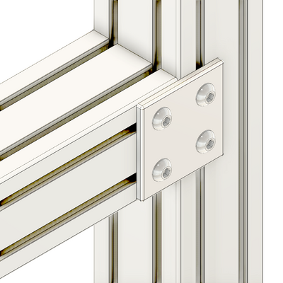 41-120-1 MODULAR SOLUTIONS ALUMINUM CONNECTING PLATE 90MM X 90MM FLAT TIE W/HARDWARE